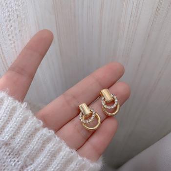 360Home Silber pin Perle luftige Vintage Ohrringe E1887 Gold